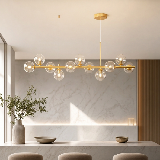 AuraSphere | Elegant Modern Gold Chandelier Light with Cluster Glass Shades 13