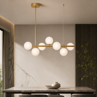 AuraSphere | Elegant Modern Gold Chandelier Light with Cluster Glass Shades 14