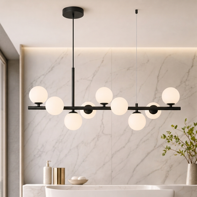 AuraSphere | Elegant Modern Gold Chandelier Light with Cluster Glass Shades 16