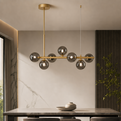 AuraSphere | Elegant Modern Gold Chandelier Light with Cluster Glass Shades 17