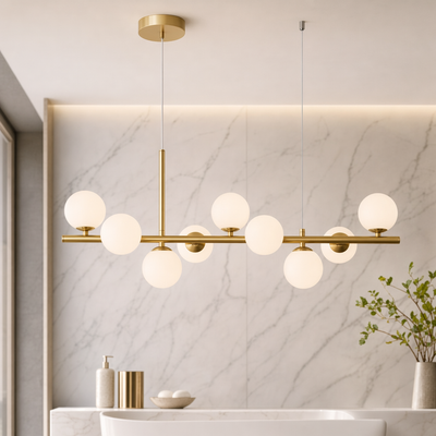 AuraSphere | Elegant Modern Gold Chandelier Light with Cluster Glass Shades 18