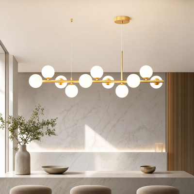 AuraSphere | Elegant Modern Gold Chandelier Light with Cluster Glass Shades 19