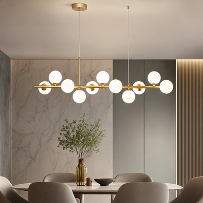 AuraSphere | Elegant Modern Gold Chandelier Light with Cluster Glass Shades 1