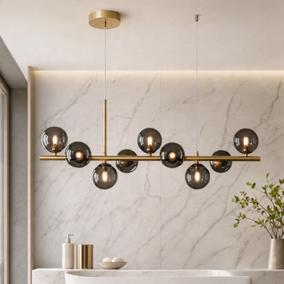 AuraSphere | Elegant Modern Gold Chandelier Light with Cluster Glass Shades 21