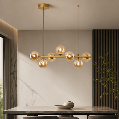 AuraSphere | Elegant Modern Gold Chandelier Light with Cluster Glass Shades 22