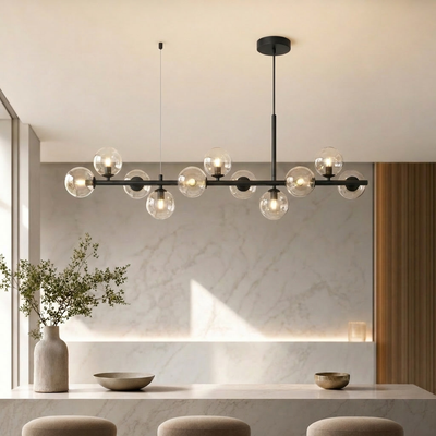 AuraSphere | Elegant Modern Gold Chandelier Light with Cluster Glass Shades 24