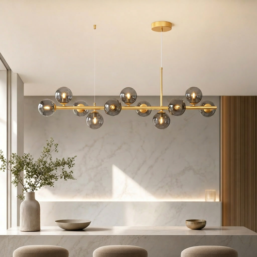 AuraSphere | Elegant Modern Gold Chandelier Light with Cluster Glass Shades 25
