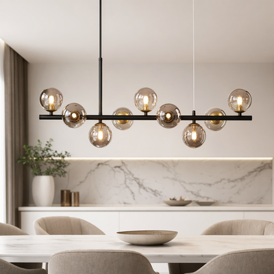 AuraSphere | Elegant Modern Gold Chandelier Light with Cluster Glass Shades 2