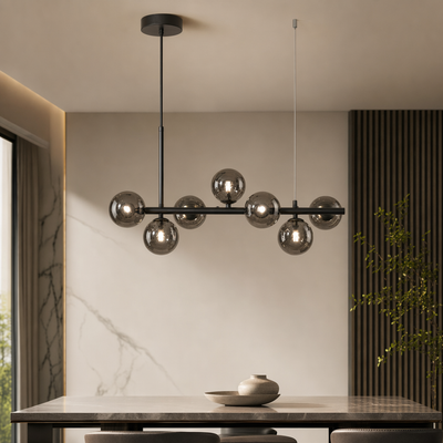 AuraSphere | Elegant Modern Gold Chandelier Light with Cluster Glass Shades 4