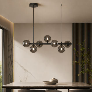 AuraSphere | Elegant Modern Gold Chandelier Light with Cluster Glass Shades