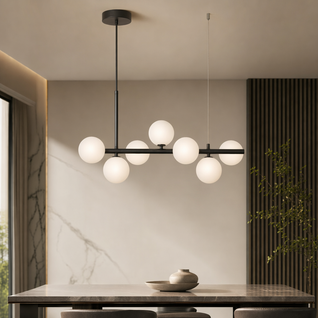 AuraSphere | Elegant Modern Gold Chandelier Light with Cluster Glass Shades