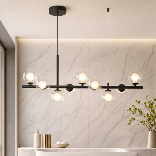 AuraSphere | Elegant Modern Gold Chandelier Light with Cluster Glass Shades 7