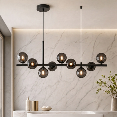 AuraSphere | Elegant Modern Gold Chandelier Light with Cluster Glass Shades 8
