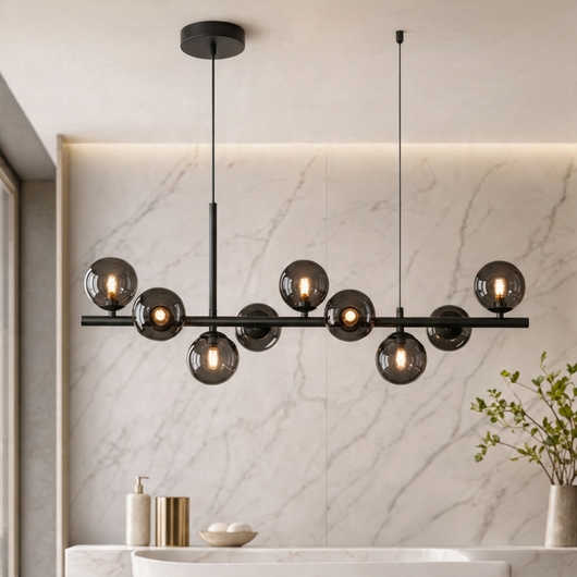 AuraSphere | Elegant Modern Gold Chandelier Light with Cluster Glass Shades 8