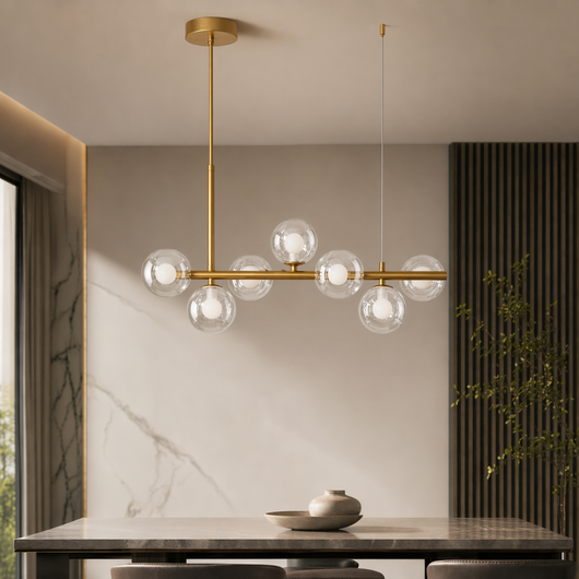 AuraSphere | Elegant Modern Gold Chandelier Light with Cluster Glass Shades 9