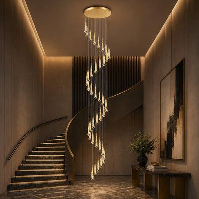 AureaCrystal | Elegant Gold Crystal Chandelier Pendant Light with LED Illumination 13