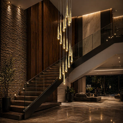 AureaCrystal | Elegant Gold Crystal Chandelier Pendant Light with LED Illumination 1