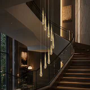 AureaCrystal | Elegant Gold Crystal Chandelier Pendant Light with LED Illumination