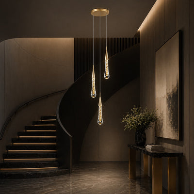 AureaCrystal | Elegant Gold Crystal Chandelier Pendant Light with LED Illumination 6