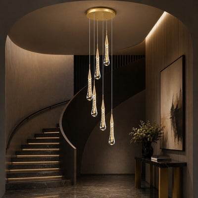 AureaCrystal | Elegant Gold Crystal Chandelier Pendant Light with LED Illumination 7