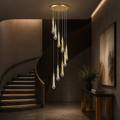 AureaCrystal | Elegant Gold Crystal Chandelier Pendant Light with LED Illumination 8