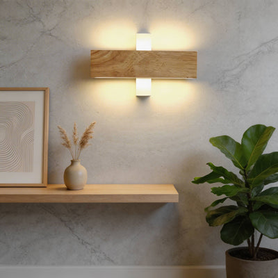 AureaLight | Adjustable Modern Minimalist Wall Sconce Lighting with Wood and Acrylic 4