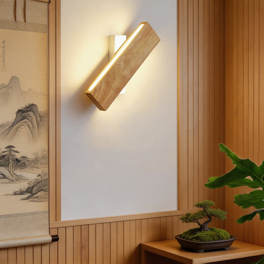 AureaLight | Adjustable Modern Minimalist Wall Sconce Lighting with Wood and Acrylic 5