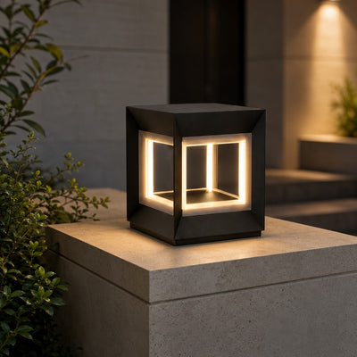 AureaLight | Modern Waterproof Solar Post Light for Outdoor Landscape Lighting in Stainless Steel 2