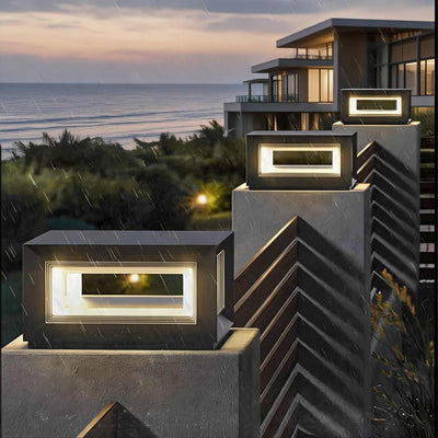 AureaLight | Modern Waterproof Solar Post Light for Outdoor Landscape Lighting in Stainless Steel 3