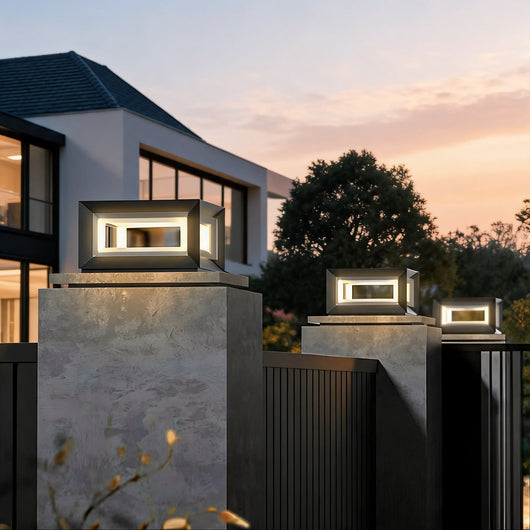AureaLight | Modern Waterproof Solar Post Light for Outdoor Landscape Lighting in Stainless Steel 8