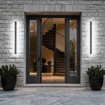 AureaLight | Sleek Dimmable Outdoor Wall Sconce in Matte Black | Waterproof Iron Design 12