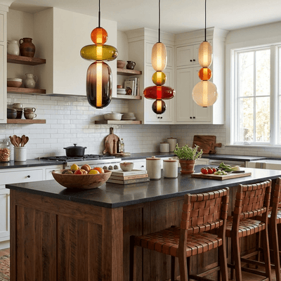 AuroraGlass | Elegant Clear Glass Pendant Light for Modern Kitchens 3