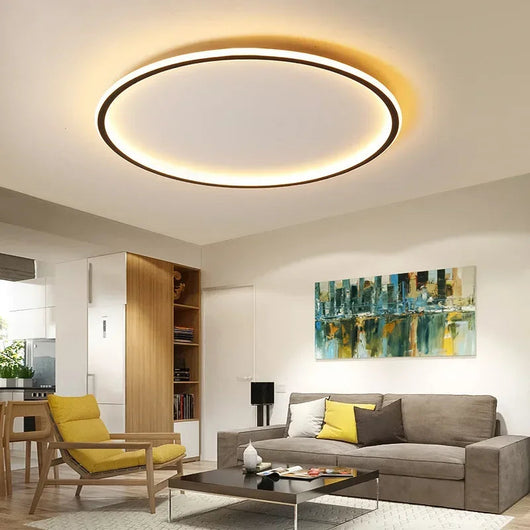 AuroraGlobe | Elegant Modern Round Flush Mount Ceiling Light 3