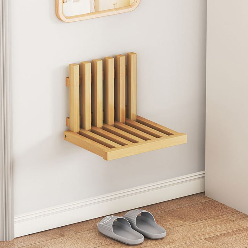 Bamboo Footstool Ottoman with Backrest | Foldable Space-Saving Design for Entryways 0