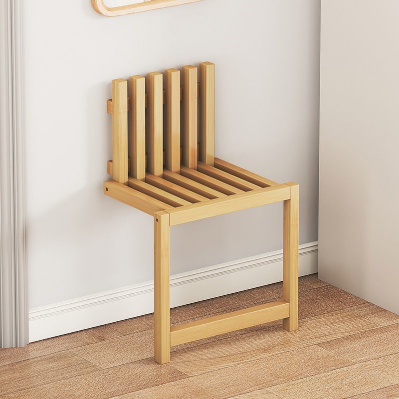 Bamboo Footstool Ottoman with Backrest | Foldable Space-Saving Design for Entryways 1
