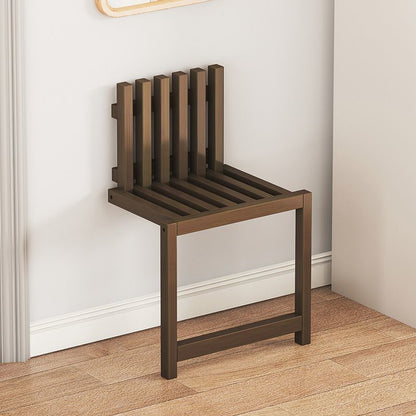 Bamboo Footstool Ottoman with Backrest | Foldable Space-Saving Design for Entryways 2