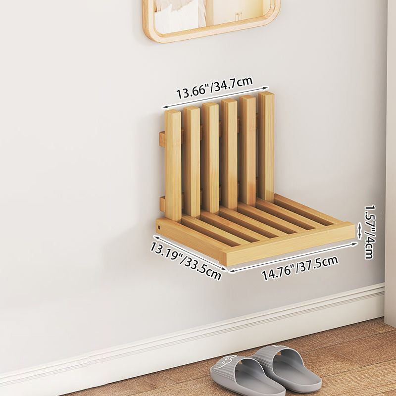 Bamboo Footstool Ottoman with Backrest | Foldable Space-Saving Design for Entryways 3