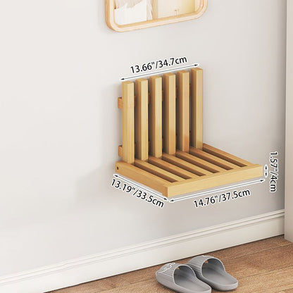 Bamboo Footstool Ottoman with Backrest | Foldable Space-Saving Design for Entryways 3