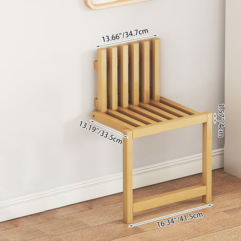 Bamboo Footstool Ottoman with Backrest | Foldable Space-Saving Design for Entryways 4