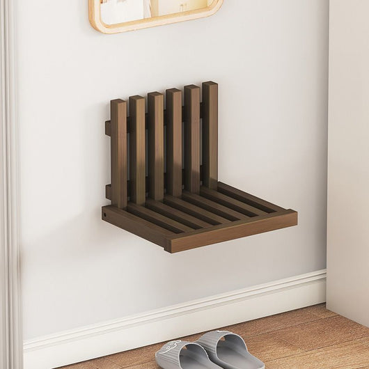 Bamboo Footstool Ottoman with Backrest | Foldable Space-Saving Design for Entryways 9