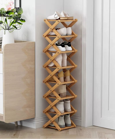 Bamboo Shoe Rack Organizer | Space-Saving Tiered Design for Closet and Entryway 1