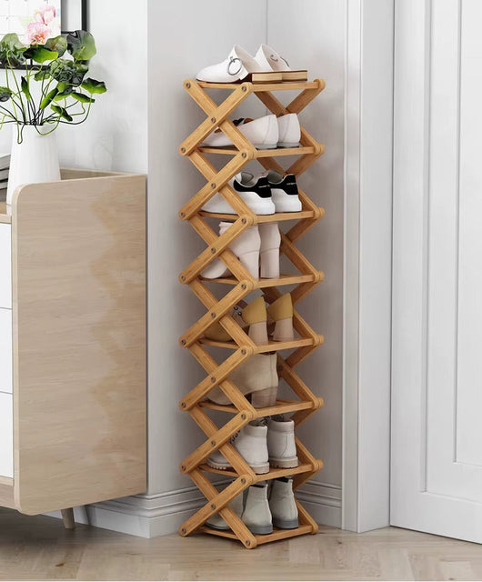 Bamboo Shoe Rack Organizer | Space-Saving Tiered Design for Closet and Entryway 1