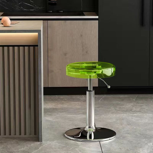 Bar Stool | Acrylic & Carbon Steel | Height Adjustable | Modern Dining Room Seating 12