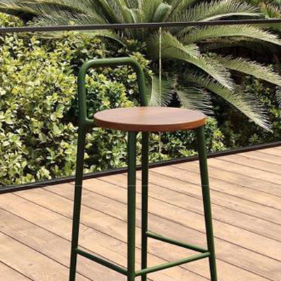 Bar Stool | Carbon Steel Frame | Solid Wood Seat | Outdoor & Indoor Use 10