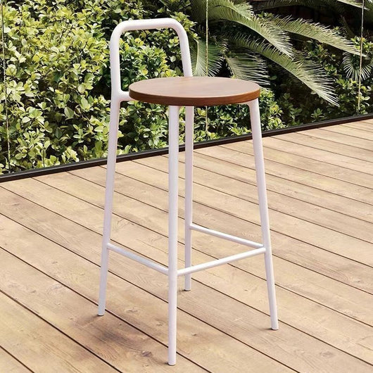 Bar Stool | Carbon Steel Frame | Solid Wood Seat | Outdoor & Indoor Use 3