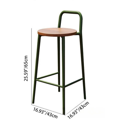 Bar Stool | Carbon Steel Frame | Solid Wood Seat | Outdoor & Indoor Use 4