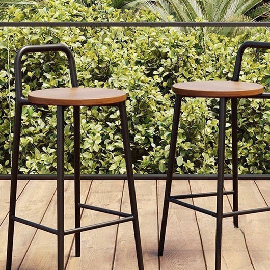 Bar Stool | Carbon Steel Frame | Solid Wood Seat | Outdoor & Indoor Use 7