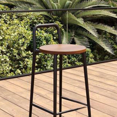 Bar Stool | Carbon Steel Frame | Solid Wood Seat | Outdoor & Indoor Use 8
