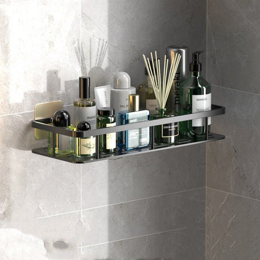 Bathroom Shelf | Aluminum | Drill-Free Installation, Space-Saving Storage | Perfect for Bathroom Organization 0