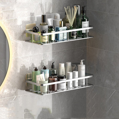 Bathroom Shelf | Aluminum | Drill-Free Installation, Space-Saving Storage | Perfect for Bathroom Organization 1